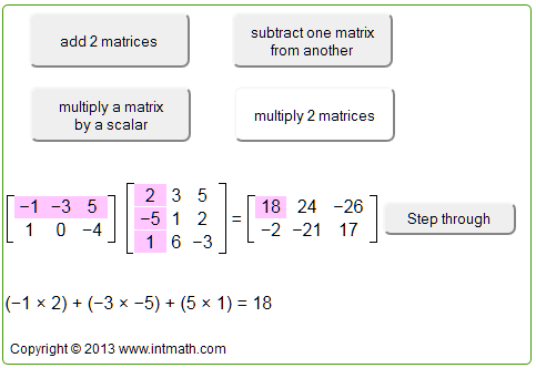 Matrices scalar multiplication