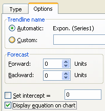 extrapolate options in Excel
