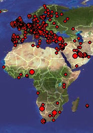 ClustrMaps Erupoe and Africe