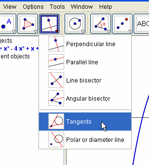 GeoGebra tangent