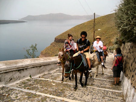 Down to the water at Santorini