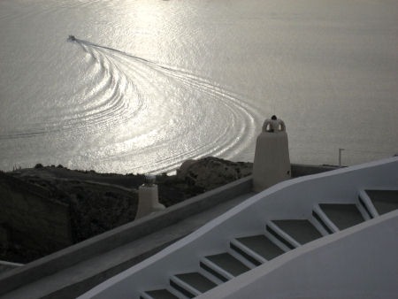 ship at Santorini