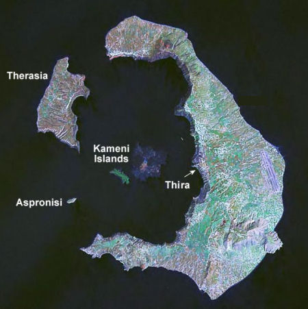 the Santorini caldera