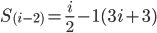 S_{(i-2)}=\frac{i}{2}-1(3i+3)