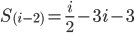 S_{(i-2)}=\frac{i}{2}-3i-3