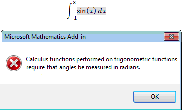 Microsoft Math 4.0 - radians