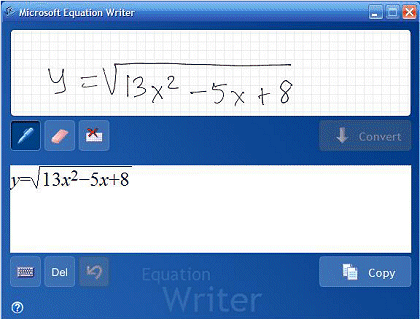 MS equation writer