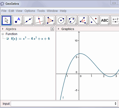 GeoGebra input