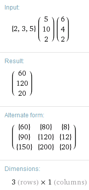 Wolfram|Alpha matrix example