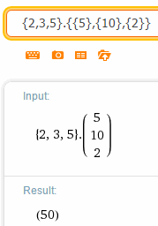 Wolfram|Alpha matrix example