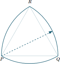 Reuleaux Triangle - step 1, extend arcs from vertices