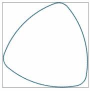 Equal width nature of Reuleaux Triangle - rotated by 15deg