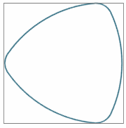 Equal width nature of Reuleaux Triangle - rotated by 30 deg