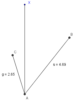 Segments AB, AC and AX