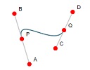 Cubic Bezier curve interactive graph