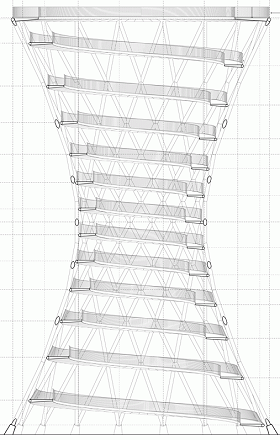 Effekt bridge - spiral around hyperboloid