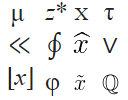 math symbols