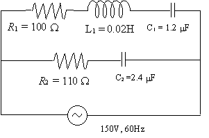 Parallel RLC circuit diagram - application of complex numbers