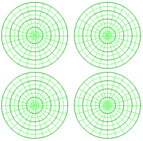 polar graph paper - 4 per page