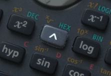 calculator's index (or power) button