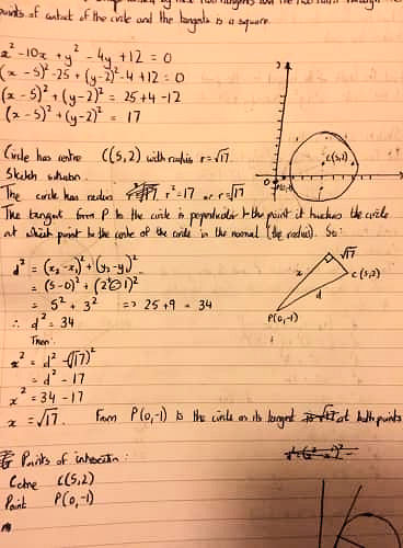 Coordinates Of Intersection Of A Tangent From A Functions And Graphs