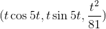 (t\cos{5t},t\sin{5t},\frac{t^2}{81})