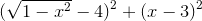 (\sqrt{1-x^2}-4)^2+(x-3)^2