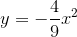 {y}=-{\frac{{4}}{{9}}}{x}^{2}