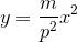 y=\frac{m}{p^2}x^2