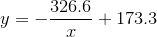 y=-\frac{326.6}{x}+173.3