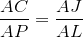 \frac{AC}{AP}=\frac{AJ}{AL}