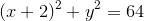 (x+2)^2+y^2=64