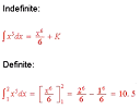 Definite and indefinite integrals