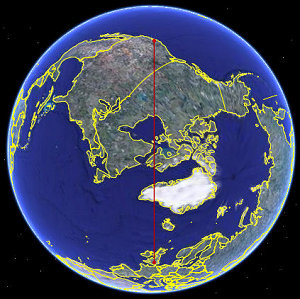 London to Los Angeles great circle route